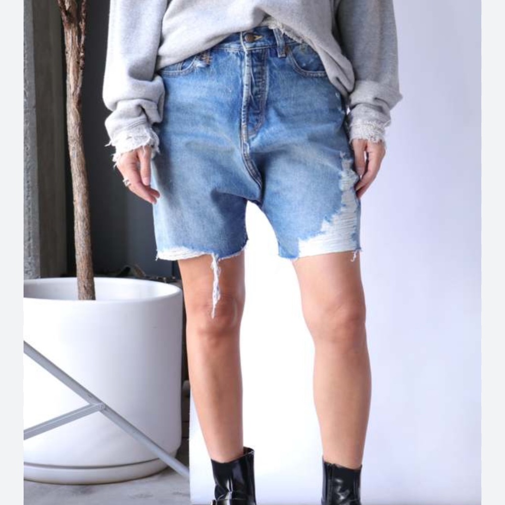 R13 Drop Crotch Denim Shorts size 26